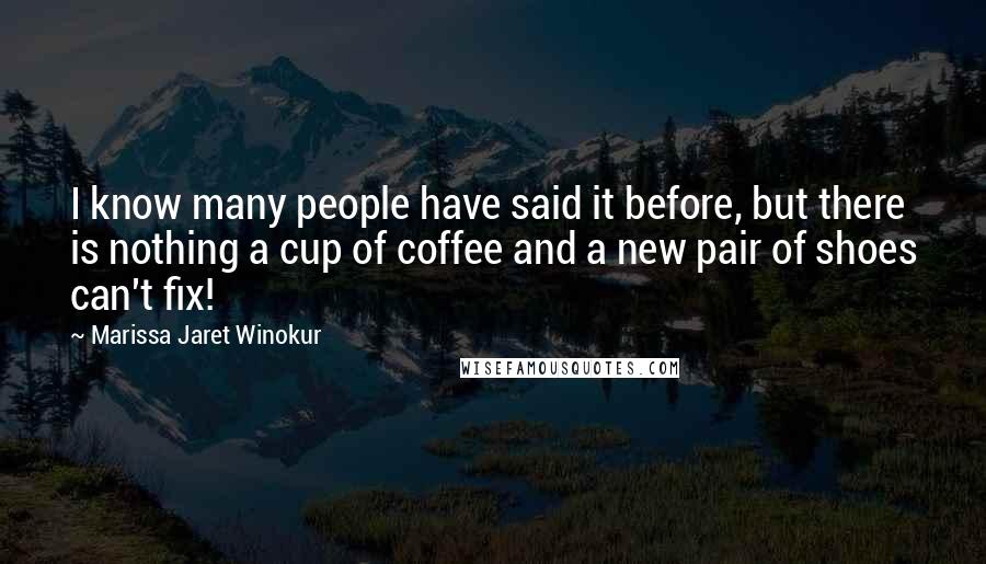Marissa Jaret Winokur Quotes: I know many people have said it before, but there is nothing a cup of coffee and a new pair of shoes can't fix!