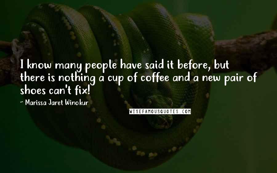Marissa Jaret Winokur Quotes: I know many people have said it before, but there is nothing a cup of coffee and a new pair of shoes can't fix!