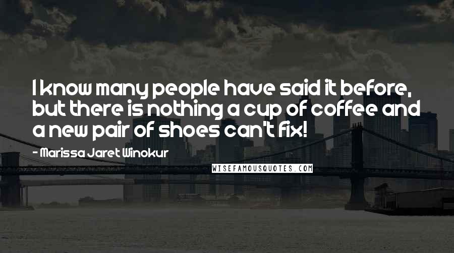 Marissa Jaret Winokur Quotes: I know many people have said it before, but there is nothing a cup of coffee and a new pair of shoes can't fix!