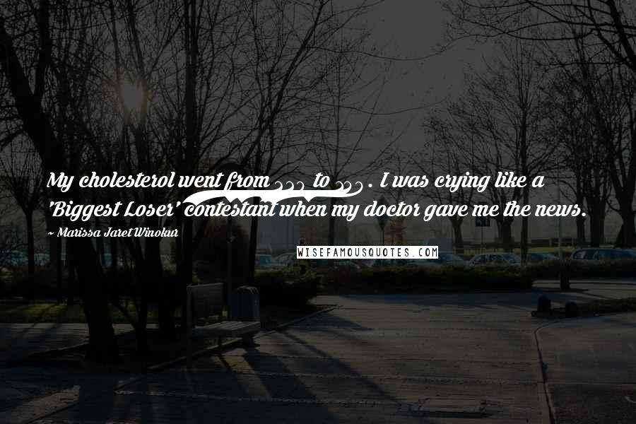 Marissa Jaret Winokur Quotes: My cholesterol went from 220 to 149. I was crying like a 'Biggest Loser' contestant when my doctor gave me the news.