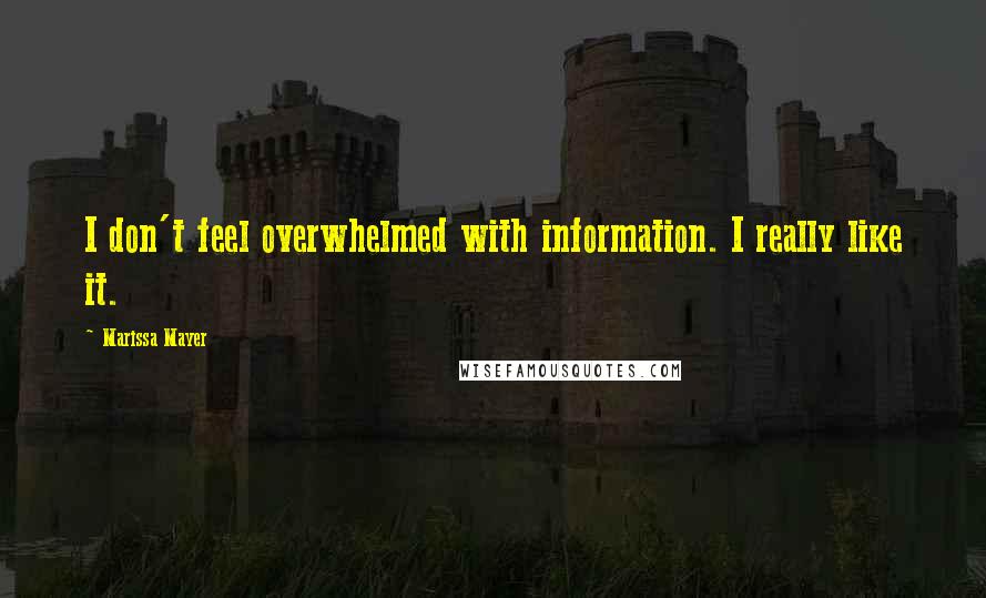 Marissa Mayer Quotes: I don't feel overwhelmed with information. I really like it.
