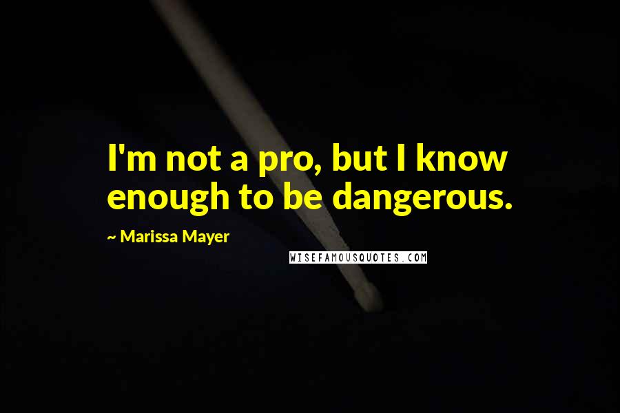 Marissa Mayer Quotes: I'm not a pro, but I know enough to be dangerous.