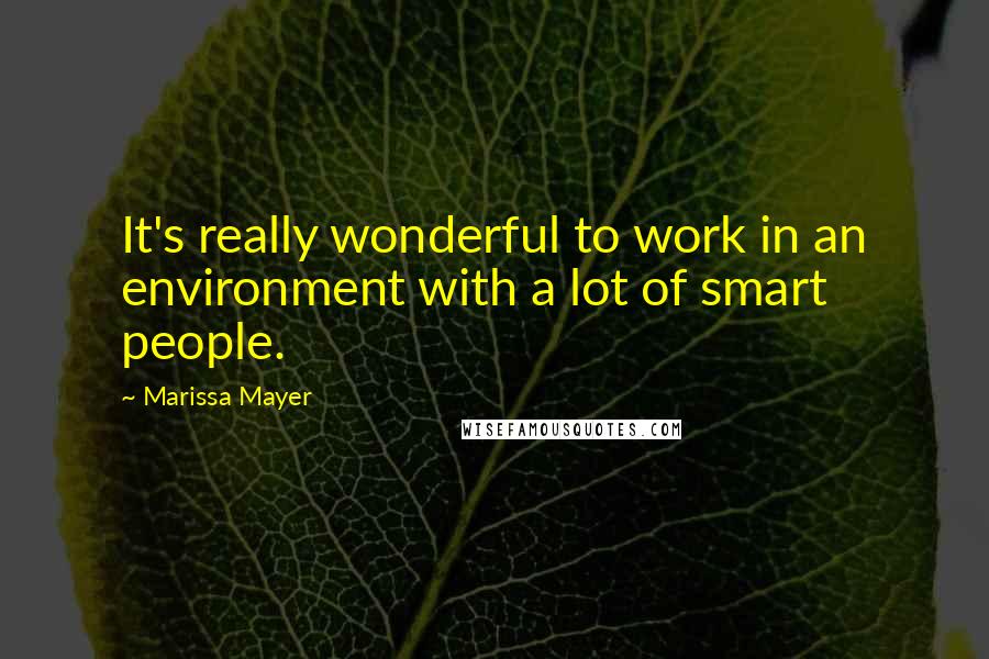 Marissa Mayer Quotes: It's really wonderful to work in an environment with a lot of smart people.