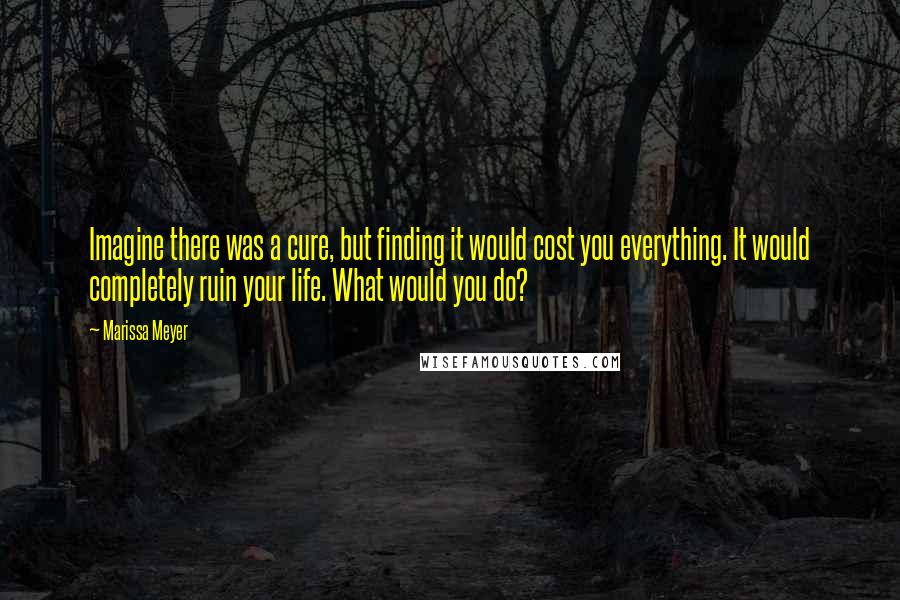 Marissa Meyer Quotes: Imagine there was a cure, but finding it would cost you everything. It would completely ruin your life. What would you do?