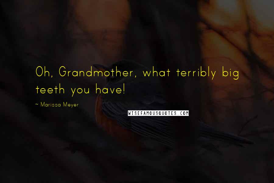 Marissa Meyer Quotes: Oh, Grandmother, what terribly big teeth you have!