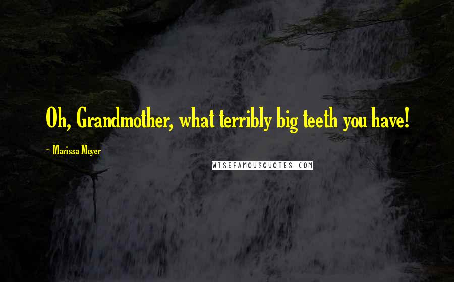 Marissa Meyer Quotes: Oh, Grandmother, what terribly big teeth you have!