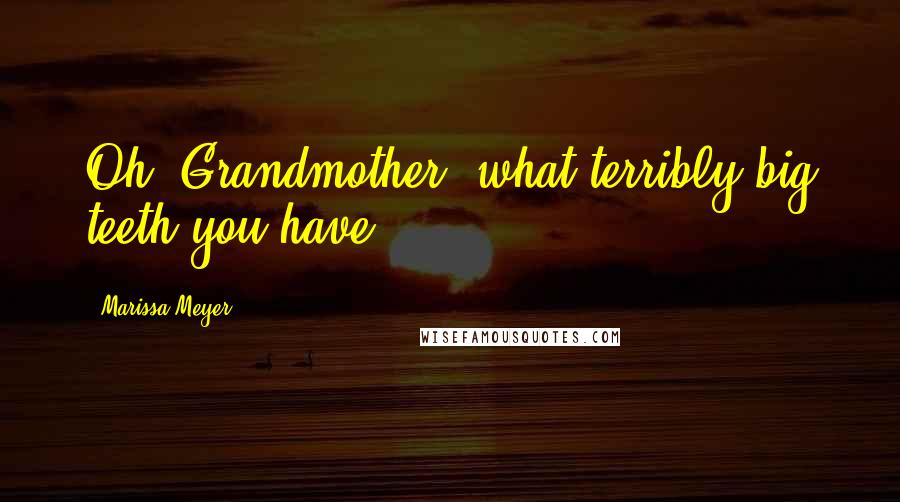 Marissa Meyer Quotes: Oh, Grandmother, what terribly big teeth you have!