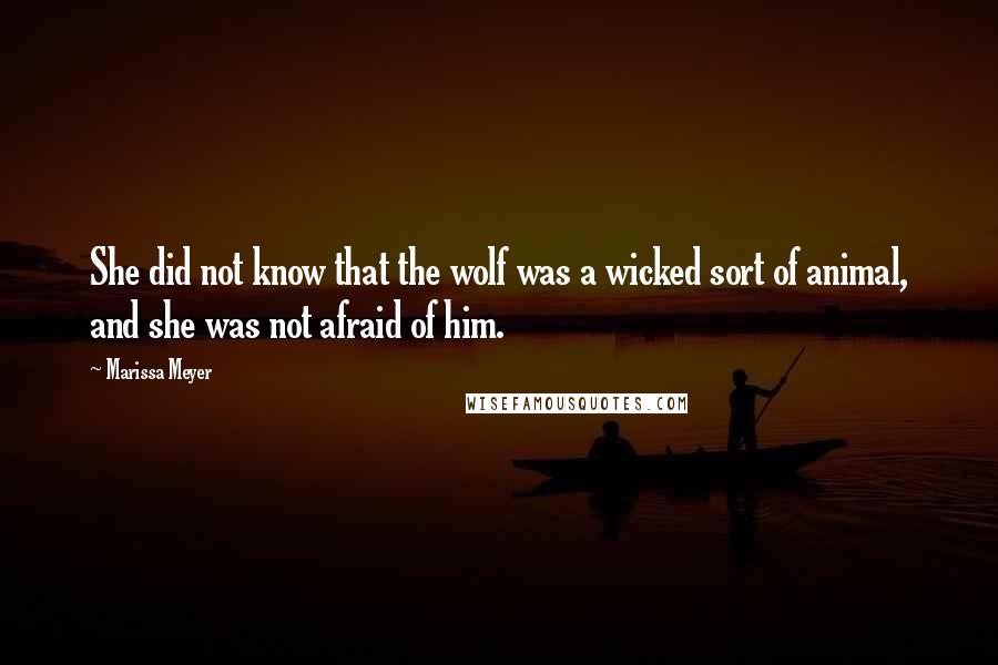 Marissa Meyer Quotes: She did not know that the wolf was a wicked sort of animal, and she was not afraid of him.