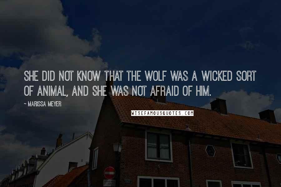 Marissa Meyer Quotes: She did not know that the wolf was a wicked sort of animal, and she was not afraid of him.