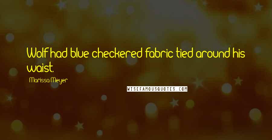 Marissa Meyer Quotes: Wolf had blue-checkered fabric tied around his waist.