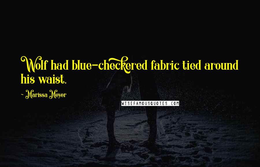Marissa Meyer Quotes: Wolf had blue-checkered fabric tied around his waist.