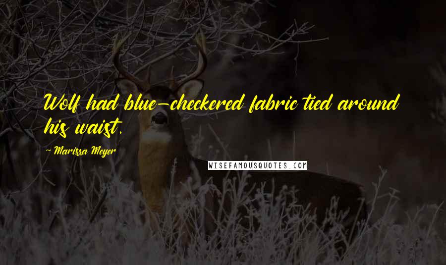 Marissa Meyer Quotes: Wolf had blue-checkered fabric tied around his waist.
