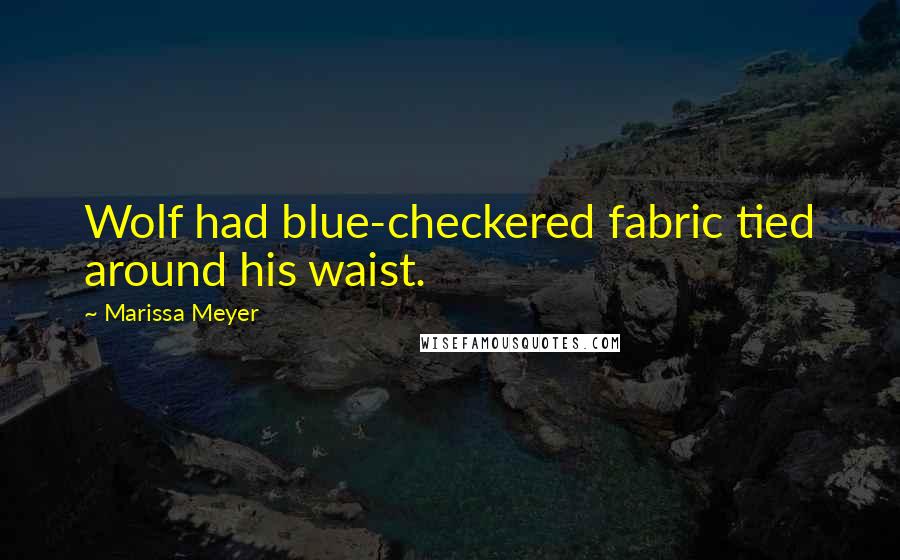 Marissa Meyer Quotes: Wolf had blue-checkered fabric tied around his waist.