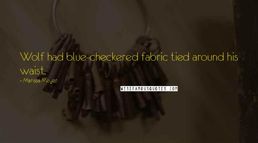 Marissa Meyer Quotes: Wolf had blue-checkered fabric tied around his waist.