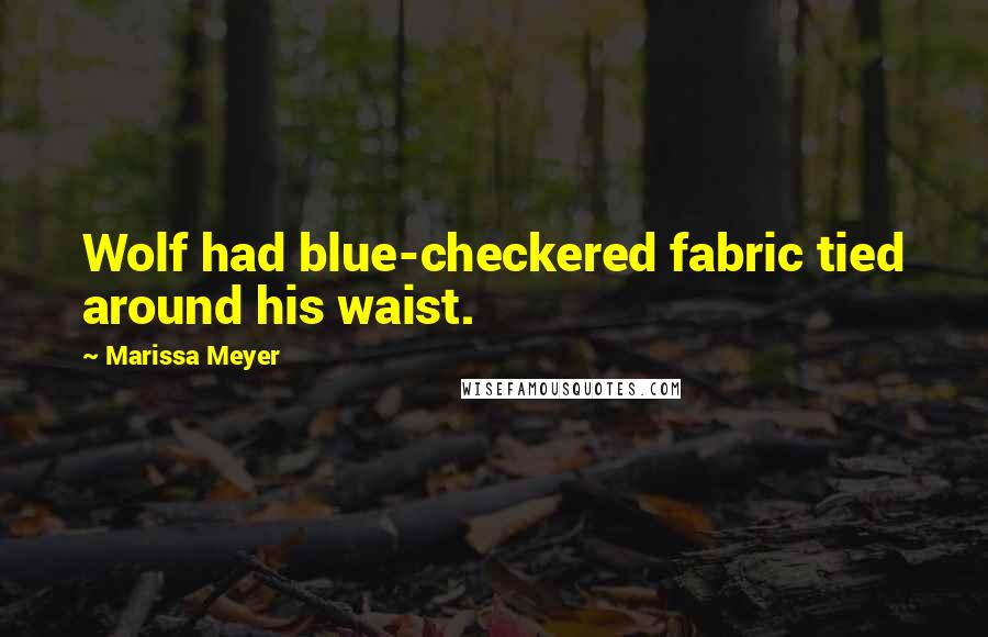 Marissa Meyer Quotes: Wolf had blue-checkered fabric tied around his waist.
