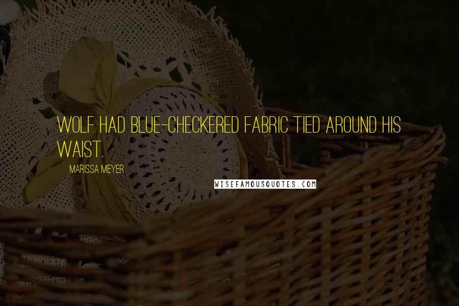 Marissa Meyer Quotes: Wolf had blue-checkered fabric tied around his waist.