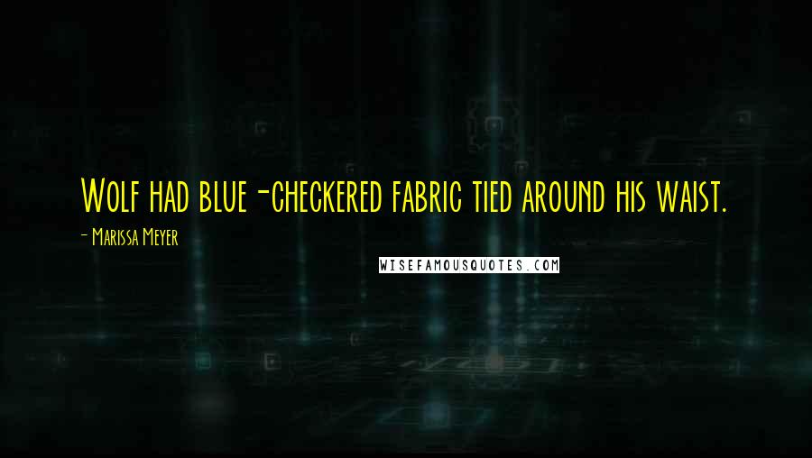 Marissa Meyer Quotes: Wolf had blue-checkered fabric tied around his waist.
