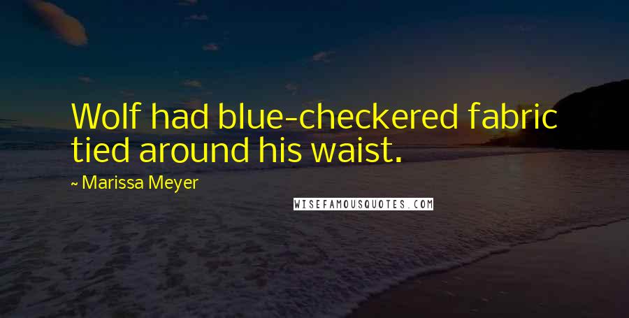 Marissa Meyer Quotes: Wolf had blue-checkered fabric tied around his waist.