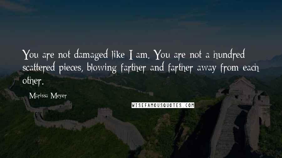 Marissa Meyer Quotes: You are not damaged like I am. You are not a hundred scattered pieces, blowing farther and farther away from each other.