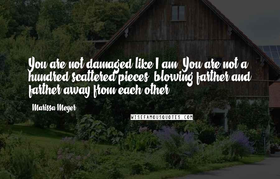 Marissa Meyer Quotes: You are not damaged like I am. You are not a hundred scattered pieces, blowing farther and farther away from each other.