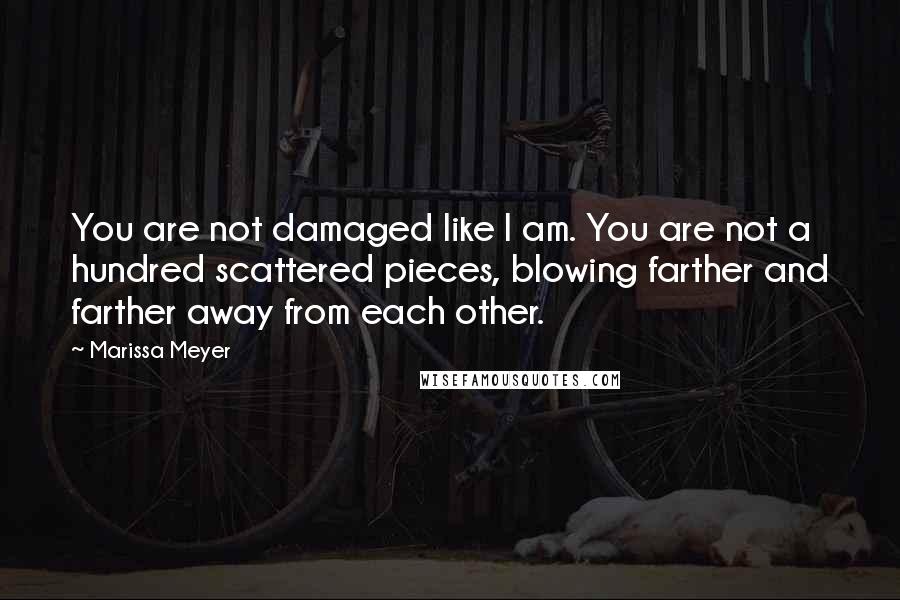 Marissa Meyer Quotes: You are not damaged like I am. You are not a hundred scattered pieces, blowing farther and farther away from each other.