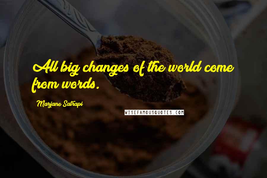 Marjane Satrapi Quotes: All big changes of the world come from words.