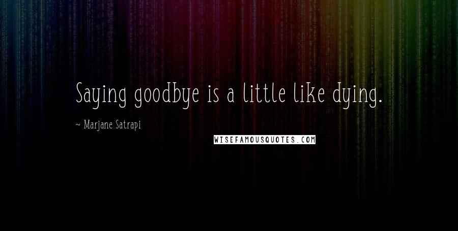 Marjane Satrapi Quotes: Saying goodbye is a little like dying.