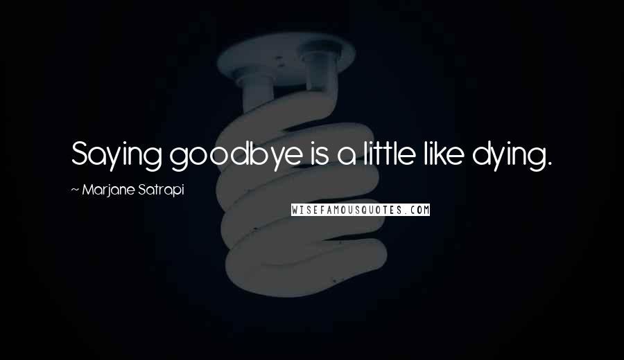 Marjane Satrapi Quotes: Saying goodbye is a little like dying.