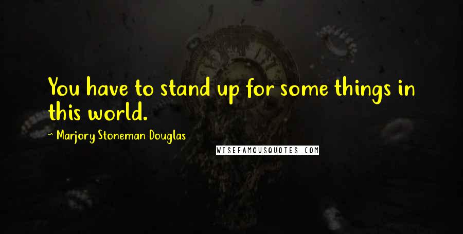 Marjory Stoneman Douglas Quotes: You have to stand up for some things in this world.