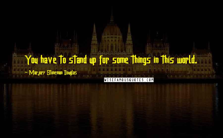 Marjory Stoneman Douglas Quotes: You have to stand up for some things in this world.