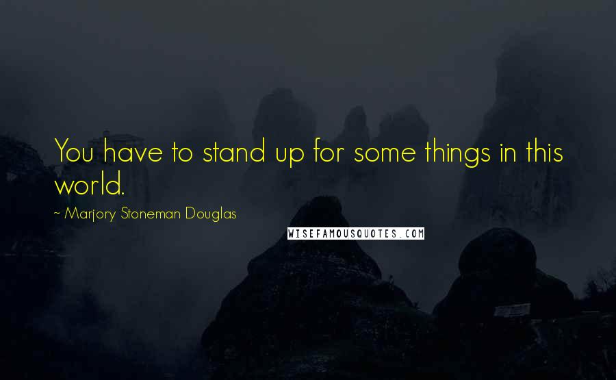 Marjory Stoneman Douglas Quotes: You have to stand up for some things in this world.