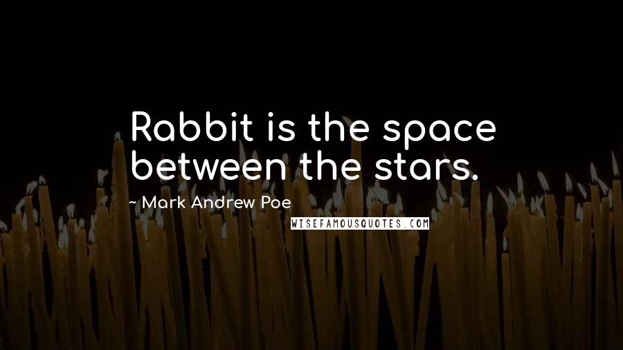 Mark Andrew Poe Quotes: Rabbit is the space between the stars.