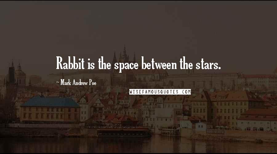 Mark Andrew Poe Quotes: Rabbit is the space between the stars.