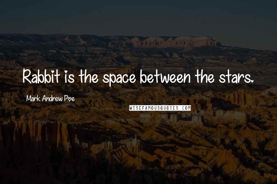 Mark Andrew Poe Quotes: Rabbit is the space between the stars.