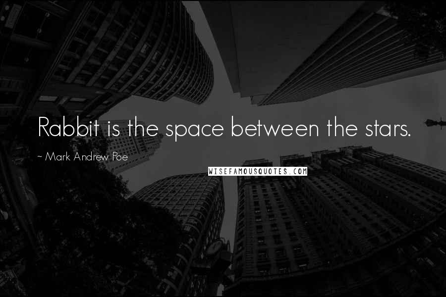 Mark Andrew Poe Quotes: Rabbit is the space between the stars.