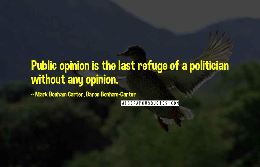 Mark Bonham Carter, Baron Bonham-Carter Quotes: Public opinion is the last refuge of a politician without any opinion.