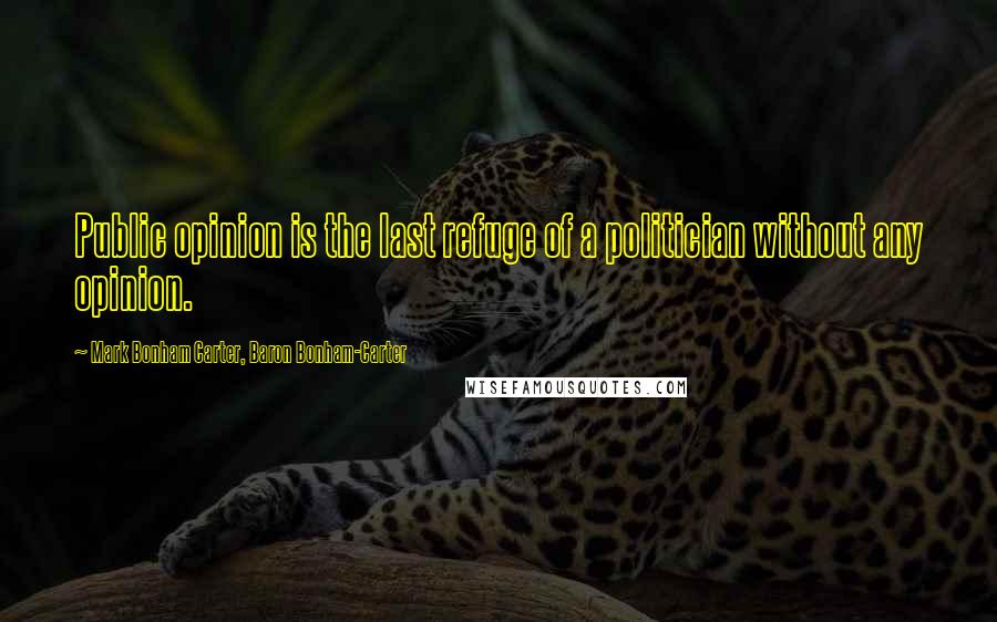 Mark Bonham Carter, Baron Bonham-Carter Quotes: Public opinion is the last refuge of a politician without any opinion.