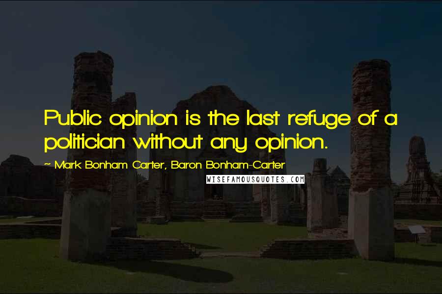 Mark Bonham Carter, Baron Bonham-Carter Quotes: Public opinion is the last refuge of a politician without any opinion.