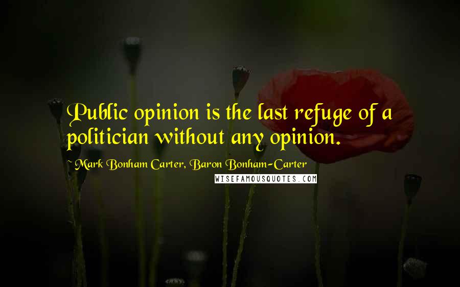Mark Bonham Carter, Baron Bonham-Carter Quotes: Public opinion is the last refuge of a politician without any opinion.