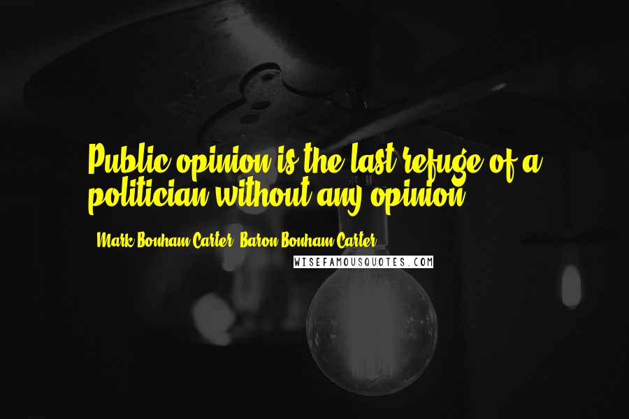 Mark Bonham Carter, Baron Bonham-Carter Quotes: Public opinion is the last refuge of a politician without any opinion.