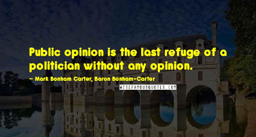 Mark Bonham Carter, Baron Bonham-Carter Quotes: Public opinion is the last refuge of a politician without any opinion.