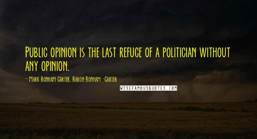 Mark Bonham Carter, Baron Bonham-Carter Quotes: Public opinion is the last refuge of a politician without any opinion.