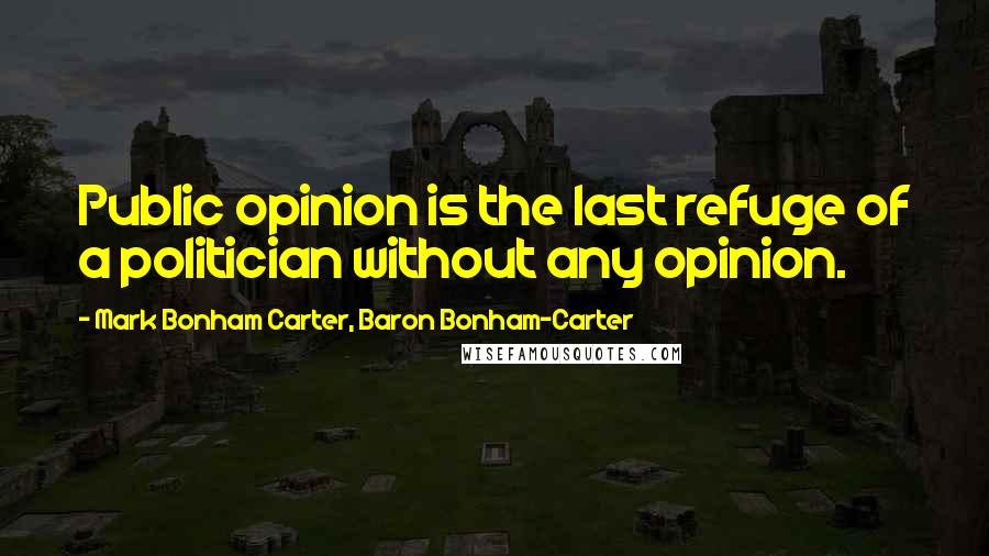 Mark Bonham Carter, Baron Bonham-Carter Quotes: Public opinion is the last refuge of a politician without any opinion.