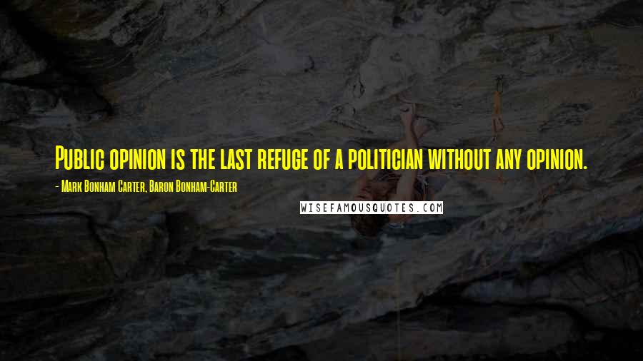 Mark Bonham Carter, Baron Bonham-Carter Quotes: Public opinion is the last refuge of a politician without any opinion.