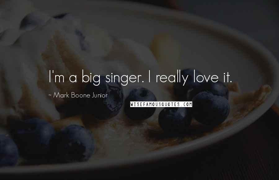 Mark Boone Junior Quotes: I'm a big singer. I really love it.
