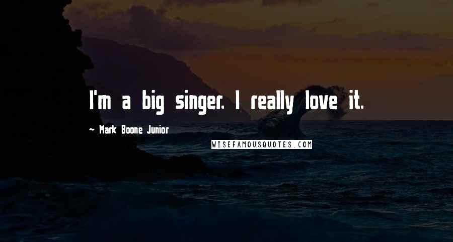 Mark Boone Junior Quotes: I'm a big singer. I really love it.