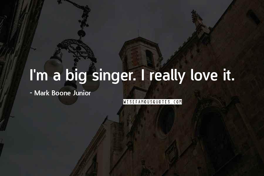 Mark Boone Junior Quotes: I'm a big singer. I really love it.