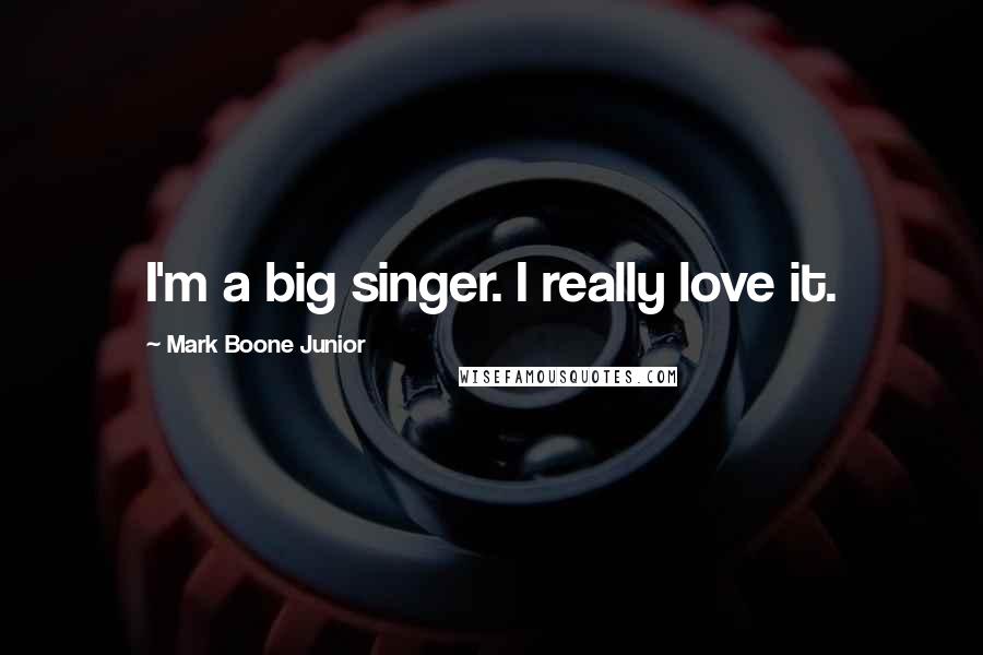 Mark Boone Junior Quotes: I'm a big singer. I really love it.