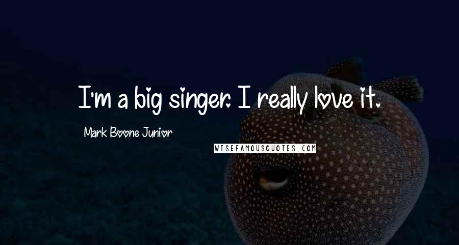 Mark Boone Junior Quotes: I'm a big singer. I really love it.