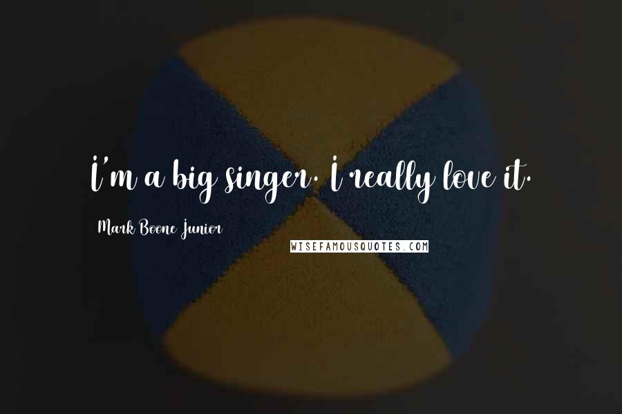 Mark Boone Junior Quotes: I'm a big singer. I really love it.